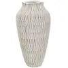MAURO FERRETTI Vase en résine blanche aux lignes géométriques ø 22x44 cm