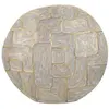 Mauro Ferretti Vase en résine dorée avec lignes abstraites 48x13x44,5 cm