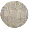 Mauro Ferretti Vase en résine dorée avec lignes abstraites 36x11x34,5 cm