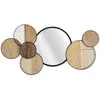 Miroir mural en métal et bois marron et noir, 123,2x4,4x63,5 cm