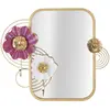 Mauro Ferretti Miroir mural avec fleurs multicolores en métal 75x9,5x64,1 cm