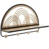 Etagère avec cintre en métal et bois brun 46x15,5x30 cm