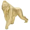 Statue de gorille en résine dorée 29,7x11,5x21,8 cm