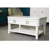 MAURO FERRETTI Table basse avec 2 tiroirs et étagère en bois blanc 90x60x47