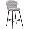Mauro Ferretti - 2 Tabourets de bar Losanna gris/noir - 108x52x59 cm T.U