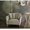 MAURO FERRETTI Fauteuil design de salon rembourré avec pieds en métal doré kiev - gris