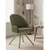 Chaise de salle à manger en tissu vert et métal