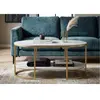 Table basse en métal doré et marbre cm 90x60x45 1428850000