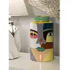 Vase en céramique multicolore avec couvercle cm ø 19x33 0421340001