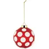 Alessi - NZ04 3 - Boule de Noël en Verre Soufflé, Diamètre 9 cm, Rouge, Blanc, Or