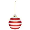 Alessi - NZ04 4 - Boule de Noël en Verre Soufflé, Diamètre 9 cm, Rouge, Blanc, Or