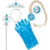 Kit Princesse des Neiges   Tiare, Natte, Gants et Baguette Magique
