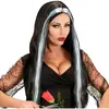 Widmann Perruque - Mortisia - Cheveux gris avec mèches blanches - Femme - Adulte