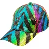 Casquette à paillettes motif tigre arc-en-ciel   accessoire festif pou...