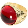 RueDeLaFete BAGUE DOREE AVEC PIERRE ROUGE