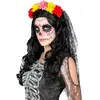 RueDeLaFete Serre-Tête Voile avec Fleurs Dia de los Muertos