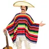 RueDeLaFete Déguisement Poncho Mexicain Authentique - Adulte Taille : L