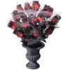 W WIDMANN MILANO Party Fashion Vase avec Roses rouges et Toile d'Araignée