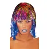 Perruque - WIDMANN - Disco Lamée Multicolore - Bleu - Mixte - Adulte - Intérieur