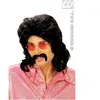 Perruque et moustache disco noires homme - WIDMANN - années 70 / disco