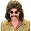 WIDMANN Perruque et moustache disco années 70 brunes homme années 70 / disco