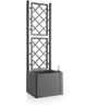 Stefanplast - Bac a fleur deluxe - carre avec treillis stone gris - 43x43xh142cm