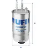 UFI Filters, Filtre Diesel 24.ONE.0B, Filtre à Carburant de Remplaceme...