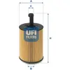 UFI Filters Filtre à huile pour VOLKSWAGEN: Sharan, Touran, Tiguan, Polo, New Beetle, Golf, Transporter, Lupo, Eos, Jetta, Passat (Ref: 25.023.00)