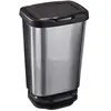 MHOME Poubelle à pédale JIVE - 40 L - Effet carbone - Gris foncé