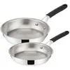 Lot de 2 poêles - Ø24 et 28 cm - Tempra - Inox Lagostina