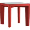 Slide Table Basse Pour Extérieur Gino (Rouge - Polyéthylène Et Verre)