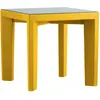 Slide Table Basse Pour Extérieur Gino (Jaune - Polyéthylène Et Verre)