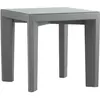 Slide Table Basse Pour Extérieur Gino (Gris - Polyéthylène Et Verre)