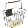 Panier Avant MVTEK 35x25x25cm Noir/Bois avec Fixation Rapide pour Vélo