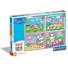 Puzzle 4 en 1 - CLEMENTONI - Peppa Pig - 12, 16, 20 et 24 pièces - Multicolore - À partir de 3 ans