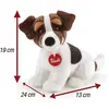 Trudi chien en peluche Jack Russel couché 24 cm en peluche marron/blanc