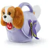 Trudi chien câlin en sac lilas marron / violet 11 x 18 x 26 cm