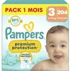 Couches Pampers Premium Protection - Taille 3 - Pack 1 mois x204