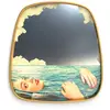 SELETTI miroir mural MIRRORS GOLD FRAME TOILETPAPER L 54 x H 59 cm (Sea girl - Verre, MDF et laiton)