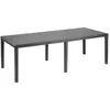 Ipae-Progarden Table de jardin rectangulaire effet rotin gris anthracite L220cm