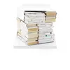 OPINION CIATTI bibliothèque PTOLOMEO X4 SHORT (Structure, étagères et fond blanc. - Structure et étagères en tôle base en acier inoxydable)