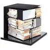 OPINION CIATTI bibliothèque PTOLOMEO X4 SHORT (Structure et étagères noires, base inox brillant - Structure et étagères en tôle base en acier inoxydable)