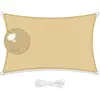 Voile d'ombrage Rectangulaire 2X4m Toile Ombrage Auvent Respirant Prot...