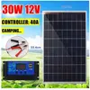 CHANGM TEMPSA Panneau solaire portable 30W 12V + contrôleur 40A pour charger batterie camping voyager