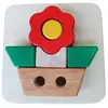 Puzzle en Bois 3D Fleur - Assembler & Empiler - 12M+