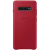 Samsung Coque en cuir S10+ Rouge bordeaux
