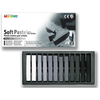 MUNGYO Craies pastel sec carré camaieu de gris assortie - Boite de 12
