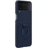 Coque Samsung en silicone avec anneau bleu marine pour Galaxy Z Flip4