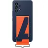 Coque en silicone pour Samsung Galaxy A53 5G avec lanière bleu marine