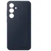 Coque en silicone avec lanière pour Samsung Galaxy S24 FE Bleu foncé